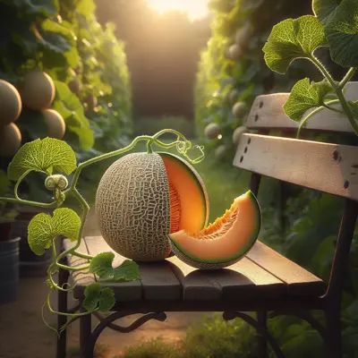 Honey Rock Cantaloupe growing in a garden