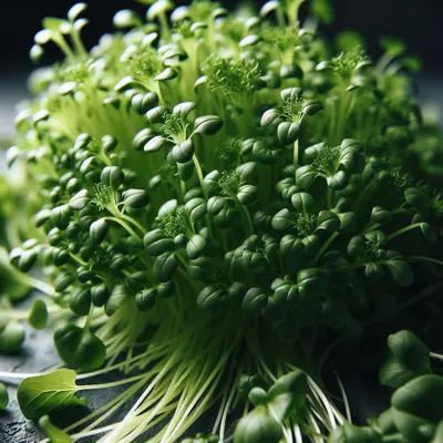 Arugula Microgreens growing in a garden