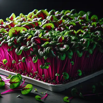 Beet Microgreens growing in a garden