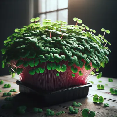 Buckwheat Microgreens growing in a garden