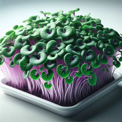 Cabbage Microgreens growing in a garden