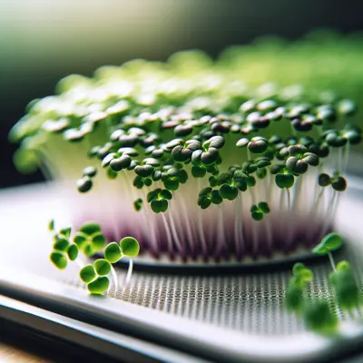 Chia Microgreens growing in a garden