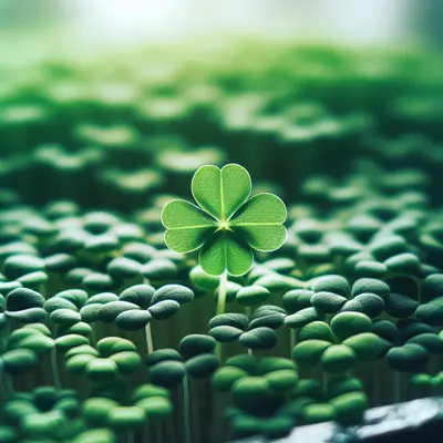 Clover Microgreens growing in a garden