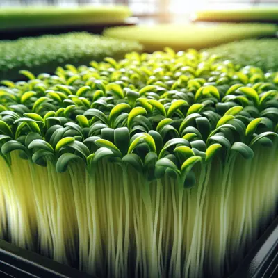 Corn Microgreens growing in a garden