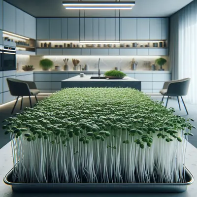 Mung Bean Microgreens growing in a garden