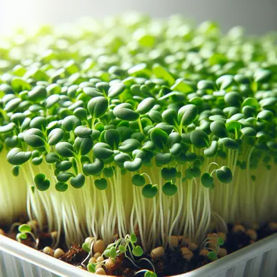 Mustard Microgreens growing in a garden