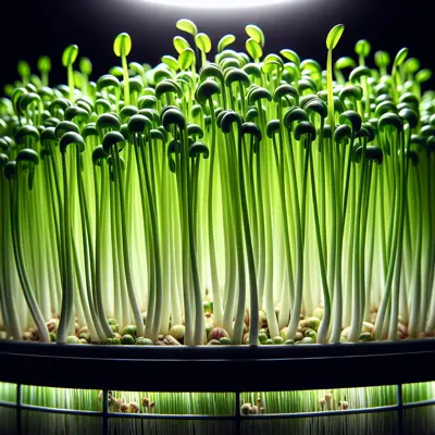 Onion Microgreens growing in a garden
