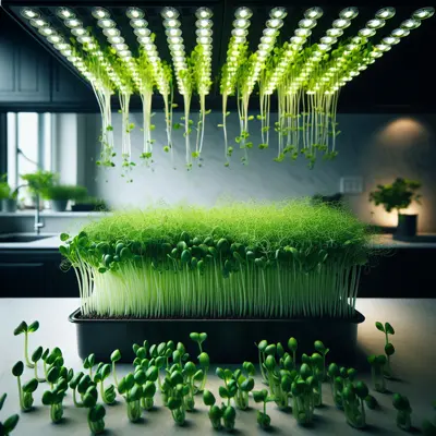 Pea Shoots growing in a garden