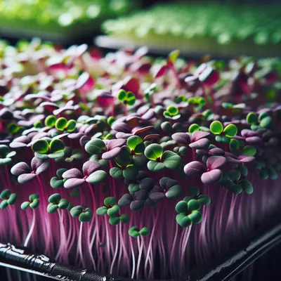 Red Clover Microgreens growing in a garden