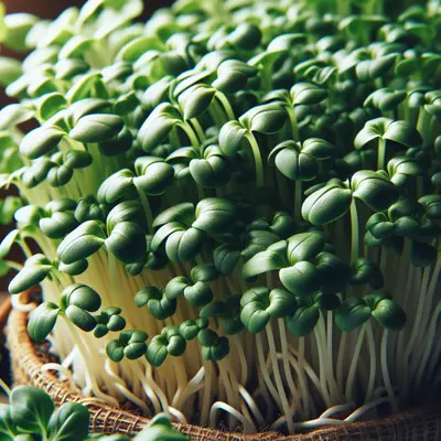 Sunflower Microgreens growing in a garden