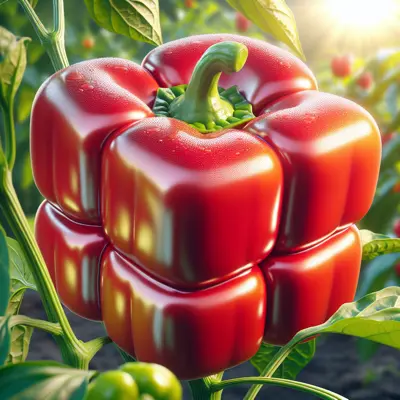 Bell Pepper 'California Wonder' growing in a garden