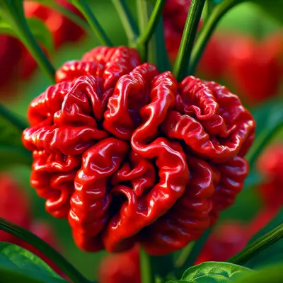 Carolina Reaper growing in a garden