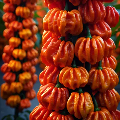 Habanero 'Orange Habanero' growing in a garden