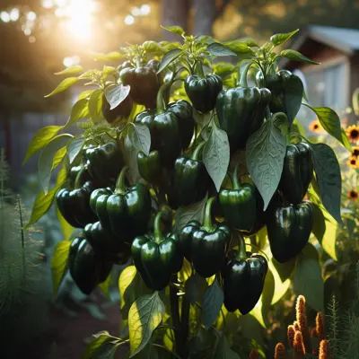 Poblano 'Ancho Poblano' growing in a garden
