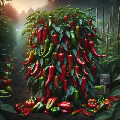 Sweet Italian Pepper 'Marconi Rosso' plant