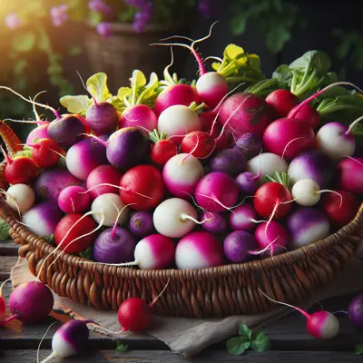 Easter Egg Radish growing in a garden