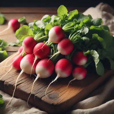 French Breakfast Radish growing in a garden