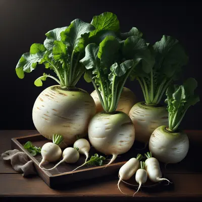 German Giant Radish growing in a garden