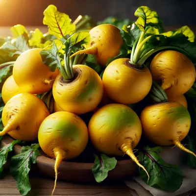 Golden Beet growing in a garden
