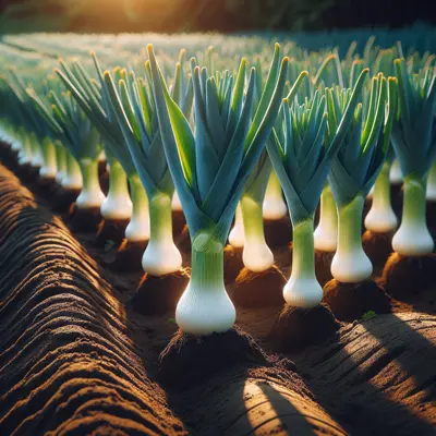 King Richard Leek growing in a garden