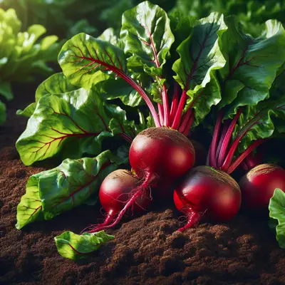 Red Ace Beet growing in a garden