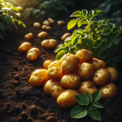 Yukon Gold Potato growing in a garden