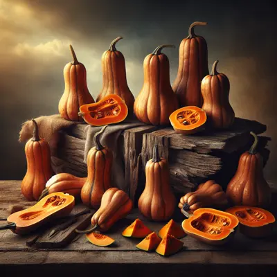 Butternut Squash growing in a garden