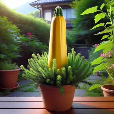 Yellow Straightneck Zucchini growing in a garden