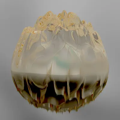 a close up of a vase on a table