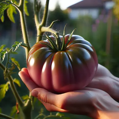 Cherokee Purple growing in a garden
