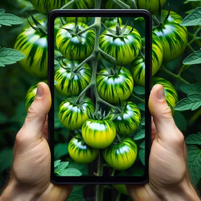Green Zebra growing in a garden