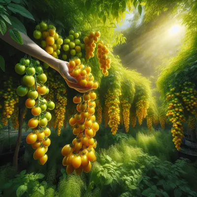 Yellow Pear growing in a garden